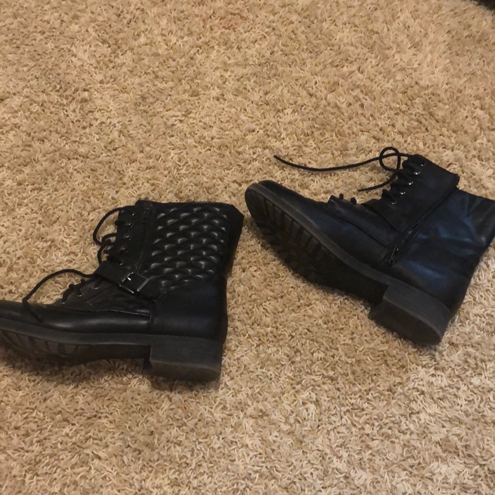 cute black combat boots